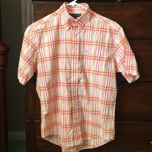 Tommy Hilfiger button down cotton plaid shirt S